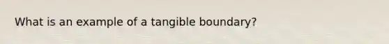 What is an example of a tangible boundary?