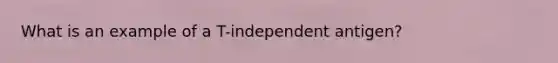 What is an example of a T-independent antigen?