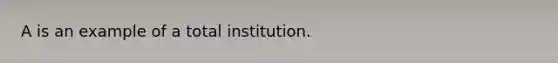 A is an example of a total institution.