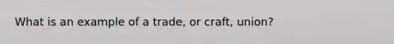 What is an example of a trade, or craft, union?