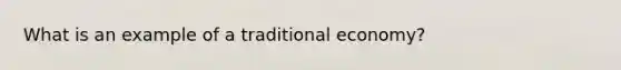 What is an example of a traditional economy?