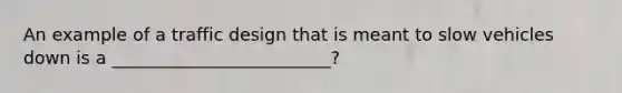 An example of a traffic design that is meant to slow vehicles down is a _________________________?