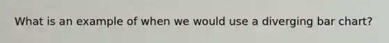 What is an example of when we would use a diverging bar chart?