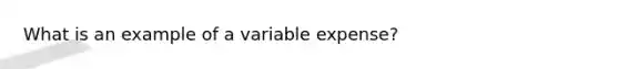 What is an example of a variable expense?