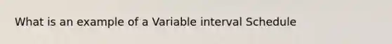 What is an example of a Variable interval Schedule