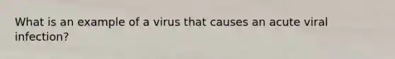 What is an example of a virus that causes an acute viral infection?