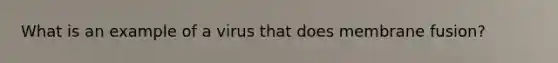 What is an example of a virus that does membrane fusion?