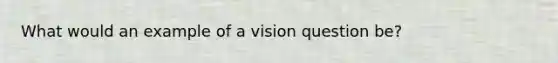 What would an example of a vision question be?