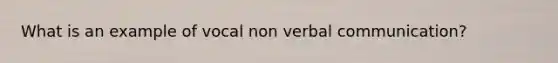 What is an example of vocal non verbal communication?