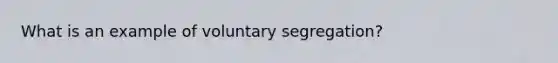 What is an example of voluntary segregation?