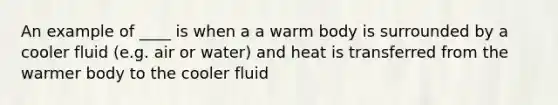 An example of ____ is when a a warm body is surrounded by a cooler fluid (e.g. air or water) and heat is transferred from the warmer body to the cooler fluid