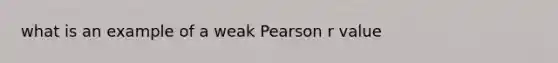 what is an example of a weak Pearson r value