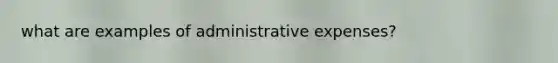 what are examples of administrative expenses?