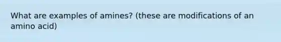 What are examples of amines? (these are modifications of an amino acid)