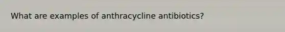 What are examples of anthracycline antibiotics?