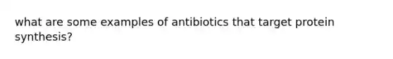 what are some examples of antibiotics that target protein synthesis?