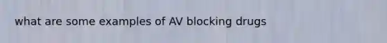 what are some examples of AV blocking drugs