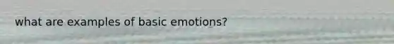 what are examples of basic emotions?