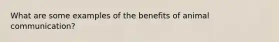 What are some examples of the benefits of animal communication?