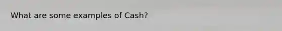 What are some examples of Cash?