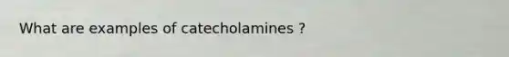 What are examples of catecholamines ?