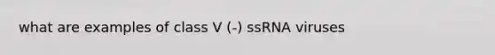 what are examples of class V (-) ssRNA viruses