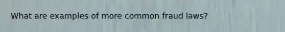 What are examples of more common fraud laws?