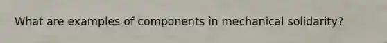 What are examples of components in mechanical solidarity?