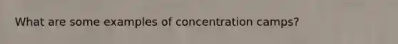 What are some examples of <a href='https://www.questionai.com/knowledge/k5F552mFJ1-concentration-camps' class='anchor-knowledge'>concentration camps</a>?