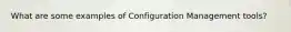 What are some examples of Configuration Management tools?