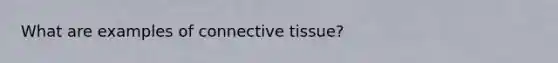 What are examples of connective tissue?