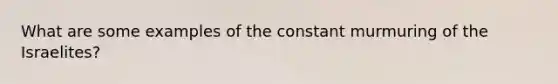 What are some examples of the constant murmuring of the Israelites?