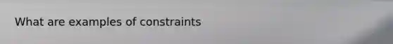 What are examples of constraints