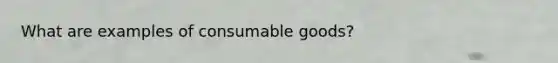 What are examples of consumable goods?