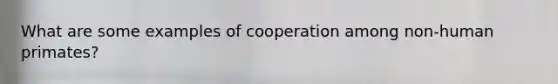 What are some examples of cooperation among non-human primates?