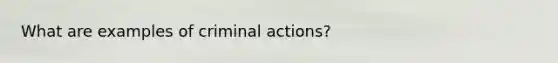 What are examples of criminal actions?