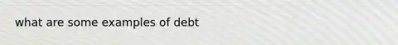 what are some examples of debt