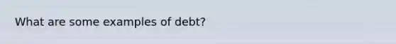 What are some examples of debt?