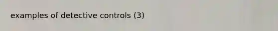 examples of detective controls (3)