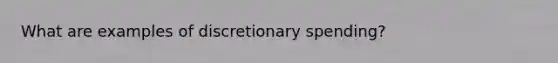 What are examples of discretionary spending?