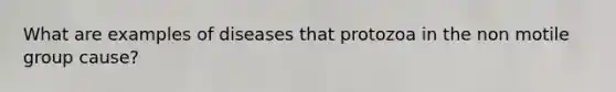 What are examples of diseases that protozoa in the non motile group cause?