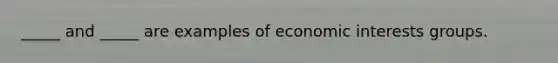 _____ and _____ are examples of economic interests groups.