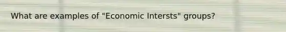 What are examples of "Economic Intersts" groups?