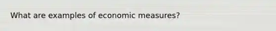 What are examples of economic measures?