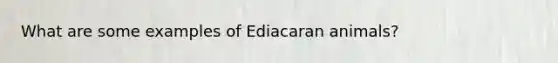 What are some examples of Ediacaran animals?