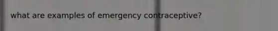 what are examples of emergency contraceptive?