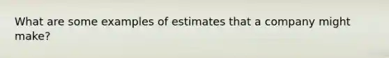 What are some examples of estimates that a company might make?