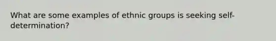 What are some examples of ethnic groups is seeking self- determination?