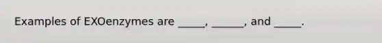 Examples of EXOenzymes are _____, ______, and _____.