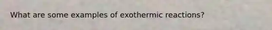 What are some examples of exothermic reactions?